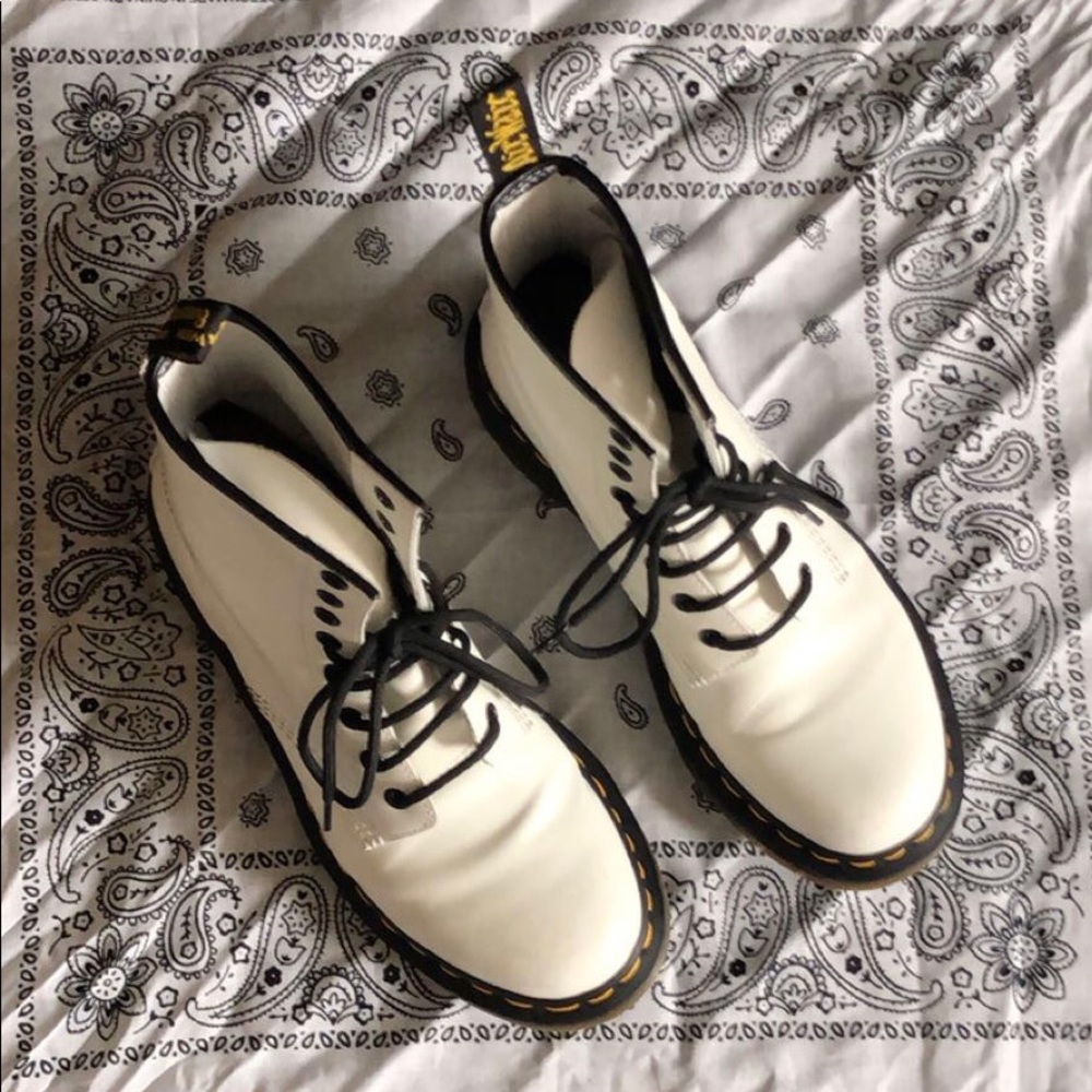 White Dr. Martens Boots